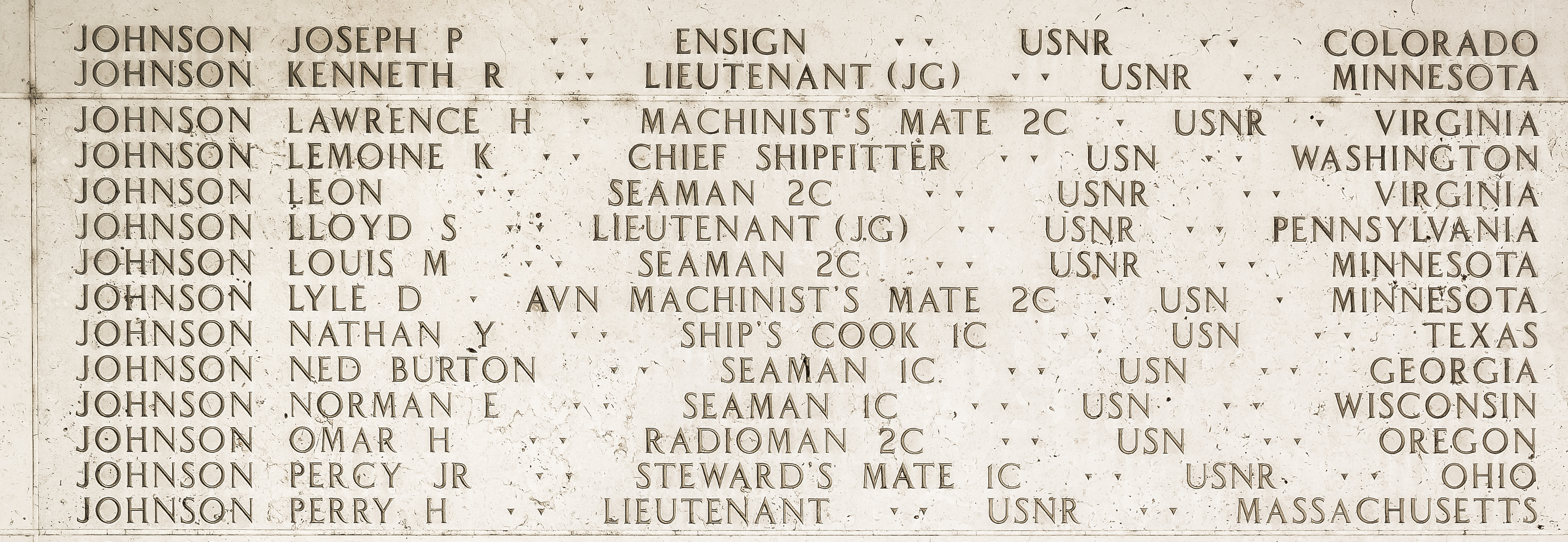 Nathan Y. Johnson, Ship's Cook First Class